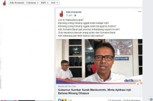 Capture Akun Facebook Ade Armando Tgl 5 Juni 2020 