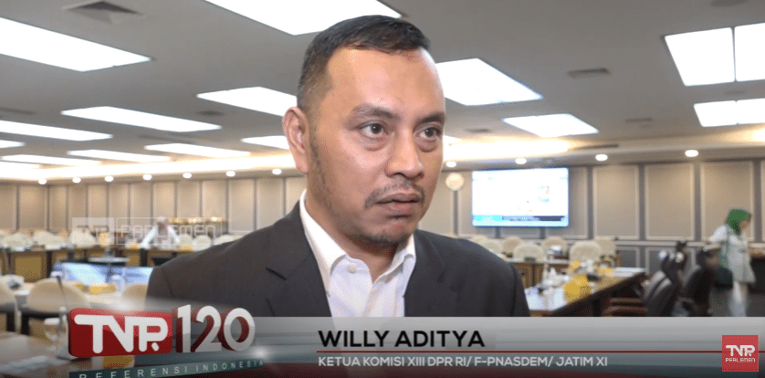 Willy Aditya, Ketua Komisi XIII DPR foto courtesy TV Parlemen