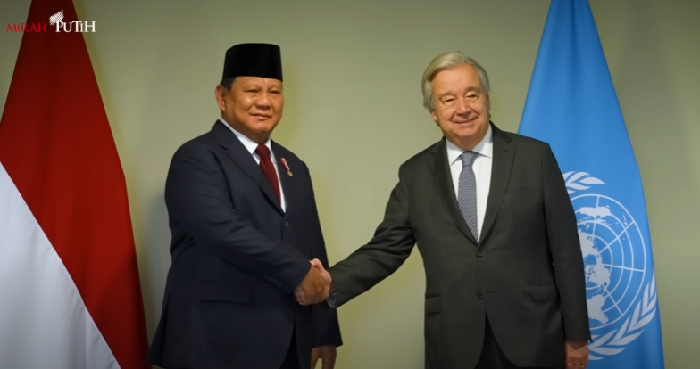 Pertemuan Presiden Prabowo Subianto dengan Sekjend PBB António Guterres foto courtesy Sekretariat Presiden