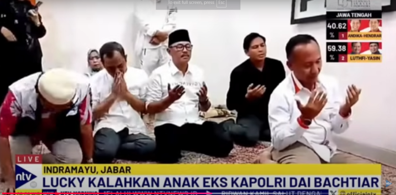 Lucky Hakim di posko pemenangan foto courtesy NTV